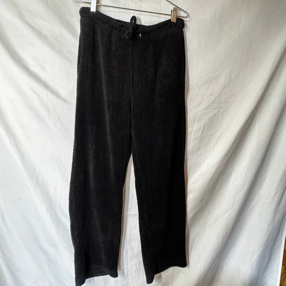Intimo‎ Black Terry Cloth Lounge Pants Drawstring Waist Women's Medium Sleepwear